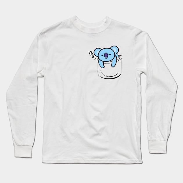 SLEEPY POCKET KOYA (BT21) Long Sleeve T-Shirt by goldiecloset